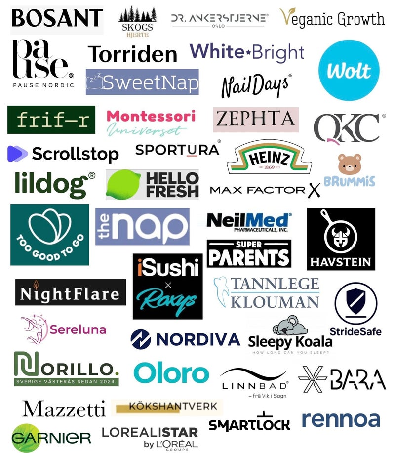 Merkevarer Inger Marit har samarbeidet med, blant annet Wolt, HelloFresh, Heinz og Garnier